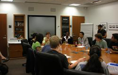Bioethics Interest Group faculty and students around conference table