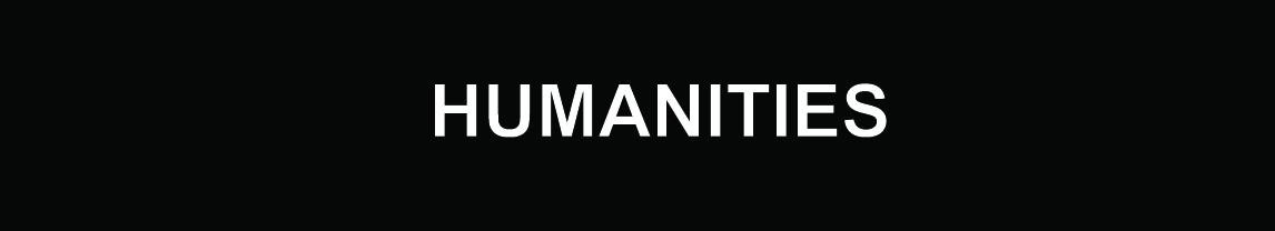 Word Humanities in white bold text in black rectangle
