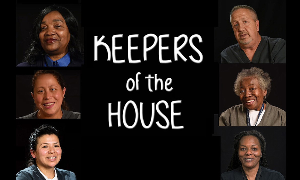 Keepers of the House Text, images of six environmental service workers