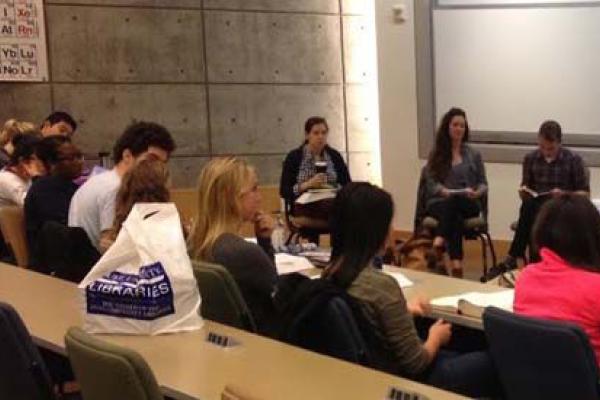 Students in rows in classroom