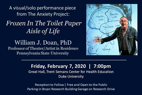 Frozen In The Toilet Paper Aisle of Life - William J. Doan, PhD - Feb 7, 2020 with image of Doan and brain drawing