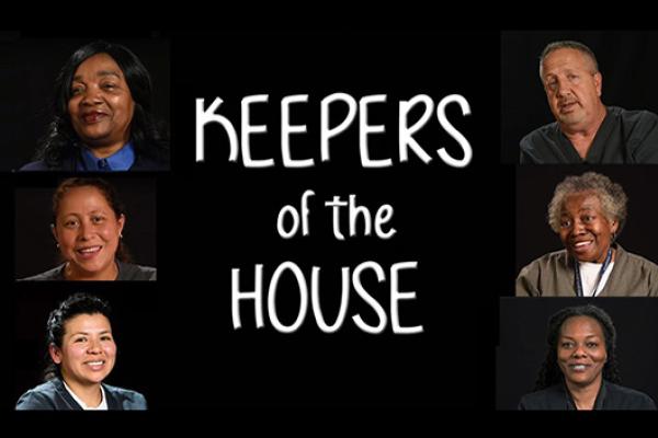 Headshots of six housekeepers with text Keepers of the House